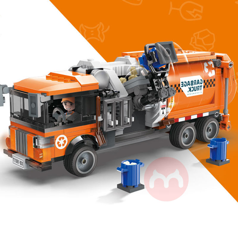 XINGBAO Free assembly of car garbage truck building blocks
