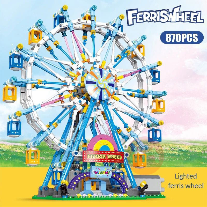 XINGBAO Lampu roda pencakar langit blok bangunan taman hiburan