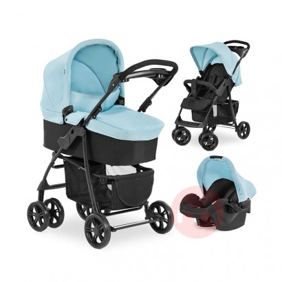 Hauck Tiga dalam satu baju biru bayi yang runtuh