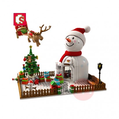 SEMBO Kostum bangunan blok Snowman Natal