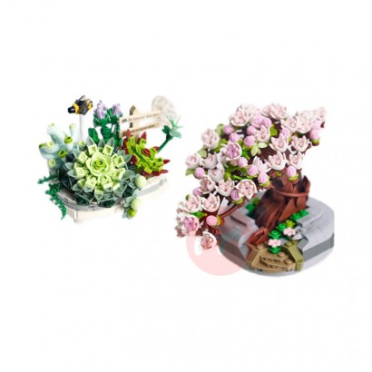 LOZ Bunga Keabadian Cherry Block Bangunan Daging